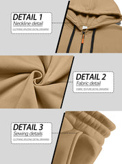 Autumn And Winter Men's Fleece Zipper Sweatshirt Fashionable Hoodie Multi-pocket Overalls Suit