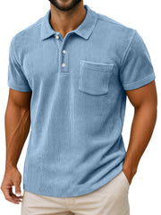 Men's Casual Daily Vertical Simple Short-sleeved Polo Shirt