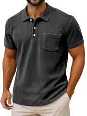 Men's Casual Daily Vertical Simple Short-sleeved Polo Shirt