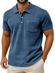 Men's Casual Daily Vertical Simple Short-sleeved Polo Shirt