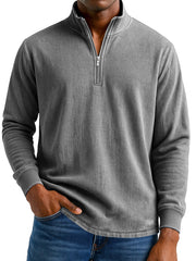 Men's Stylish Casual Vintage Distressed Half-zip Sweatshirt
