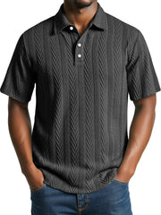 Men's Daily Jacquard Texture Casual Short-sleeved Polo Shirt