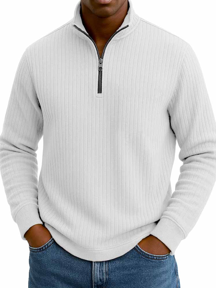 Men's Stylish Casual Stand-up Collar Long-sleeved Half-zip Sweatshirt