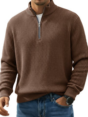  Men's Stylish Casual Stand-up Collar Half-zip Sweater 