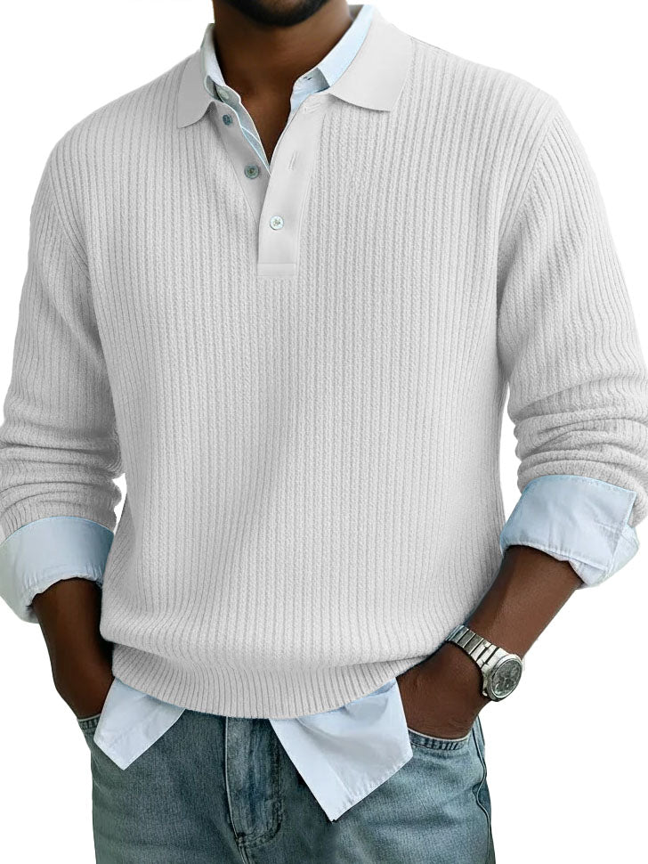 Men's Stylish Casual Lapel Long-sleeved Polo Shirt