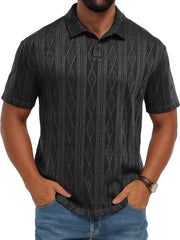 Men's Daily Simple Texture Casual Solid Color Short-sleeved Polo Shirt