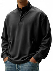 Men's Casual Sportswear Stand-up Collar Sweatshirt With Multiple Zipper Pockets