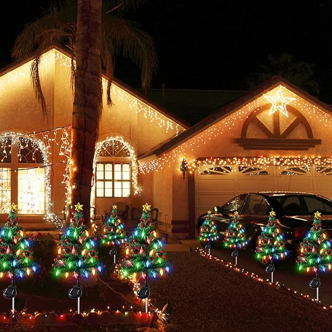 🎄 Solar Christmas Tree Light – Add Holiday Magic to Your Outdoors✨🎄