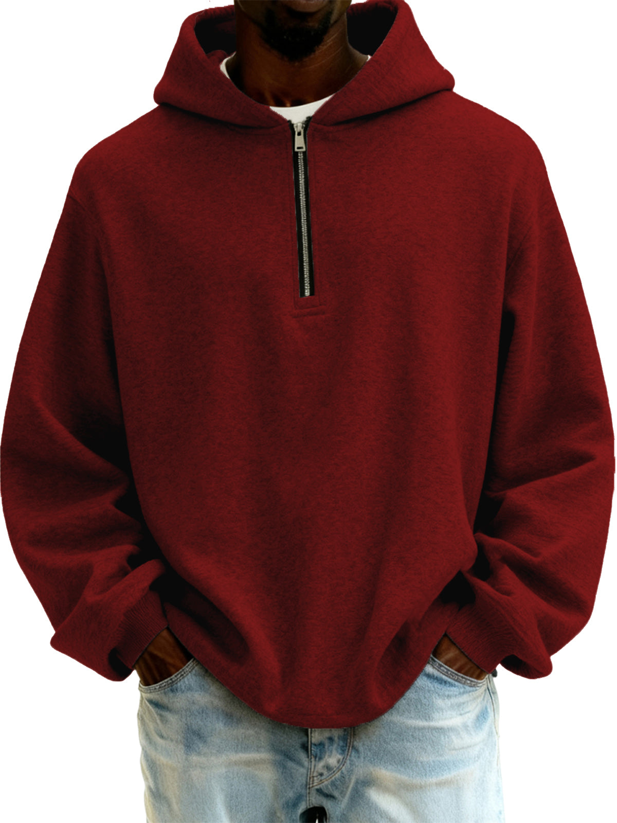 Men's Half-zip Pullover Hooded Sweatshirt