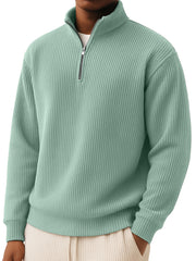 Men's Simple Casual Quarter Zip Long-sleeved T-shirt