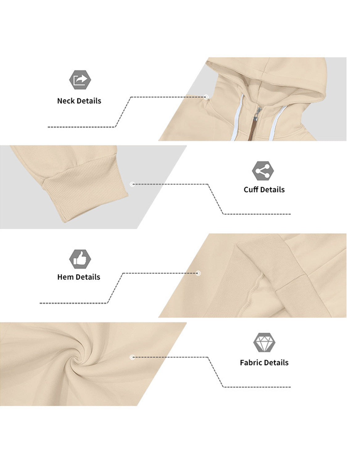 Men's Casual Zipper Hooded Sweatshirt Sportswear Two-piece Suit