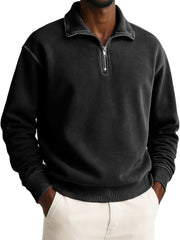 Men's Stylish Casual Retro Half-zip Stand-up Collar Loose-fitting Multicolor Long-sleeved Stand-up Collar Sweatshirt