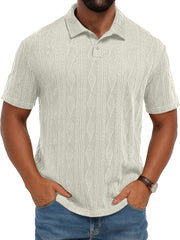 Men's Daily Simple Texture Casual Solid Color Short-sleeved Polo Shirt