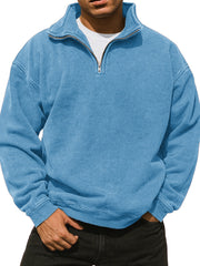  Men's Fashionable Casual Retro Vintage Vintage Semi-zipper Comfortable Long-sleeved Sweater