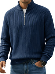  Men's Stylish Casual Stand-up Collar Half-zip Sweater 