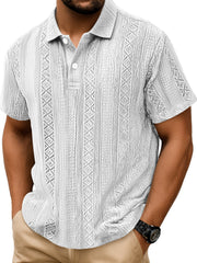 Men's Daily Simple Texture Lapel Button Comfortable Short-sleeved Polo Shirt