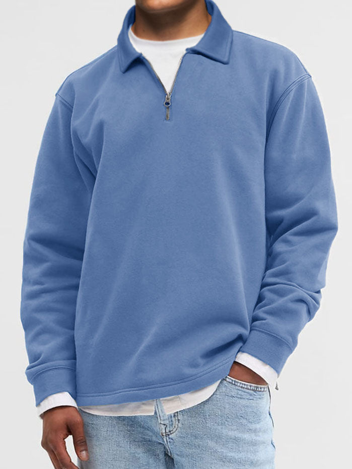 Men's Fashion Vintage Lapel Long Sleeve Polo Shirt