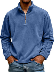 Men's Fashion Polar Fleece Stand Collar Zipper Casual Sweatshirt