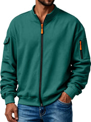 Men's Multi-Pocket Stand Collar Zipper Casual Jacket
