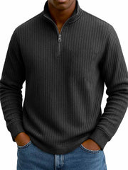 Men's Stylish Casual Stand-up Collar Long-sleeved Half-zip Sweatshirt