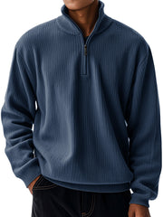 Men's Casual Loose Zipper Stand-neck Long-sleeved Sweater
