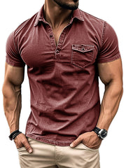 Men's Fashion Retro Outdoor Lapel Short-sleeved Polo Shirt