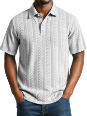 Men's Daily Jacquard Texture Casual Short-sleeved Polo Shirt