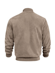 Men's Simple Suede Casual Zipper Jacket