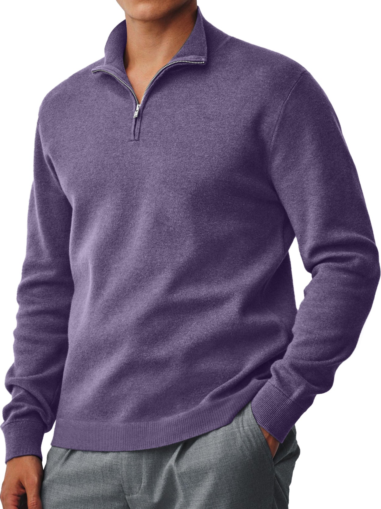Men's Everyday Collar Zipper Comfort Knit Sweater