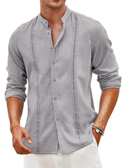 Embroidered Guayabera Linen Shirt