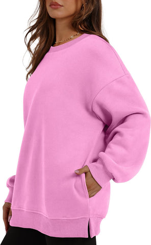 Oversized Sweatshirts Crewneck Long Sleeve Pullover with Pocket