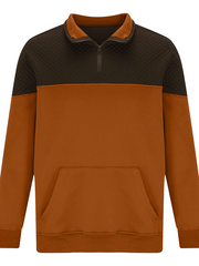 Men's Fashionable Color Block Half Zip Outdoor Casual Sweatshirt