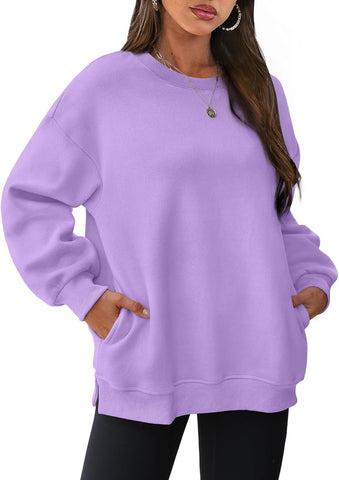 Oversized Sweatshirts Crewneck Long Sleeve Pullover with Pocket