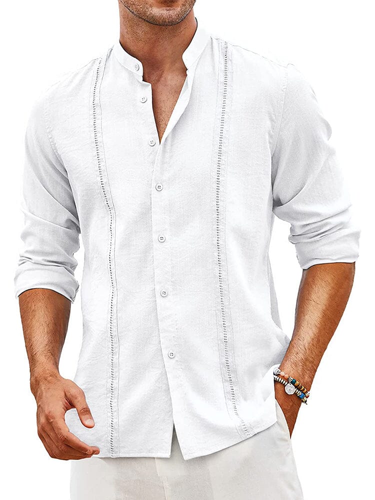 Embroidered Guayabera Linen Shirt