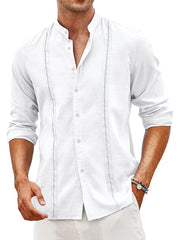 Embroidered Guayabera Linen Shirt