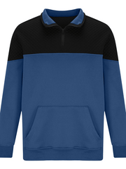 Men's Fashionable Color Block Half Zip Outdoor Casual Sweatshirt
