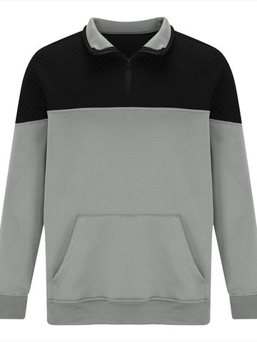 Men's Fashionable Color Block Half Zip Outdoor Casual Sweatshirt