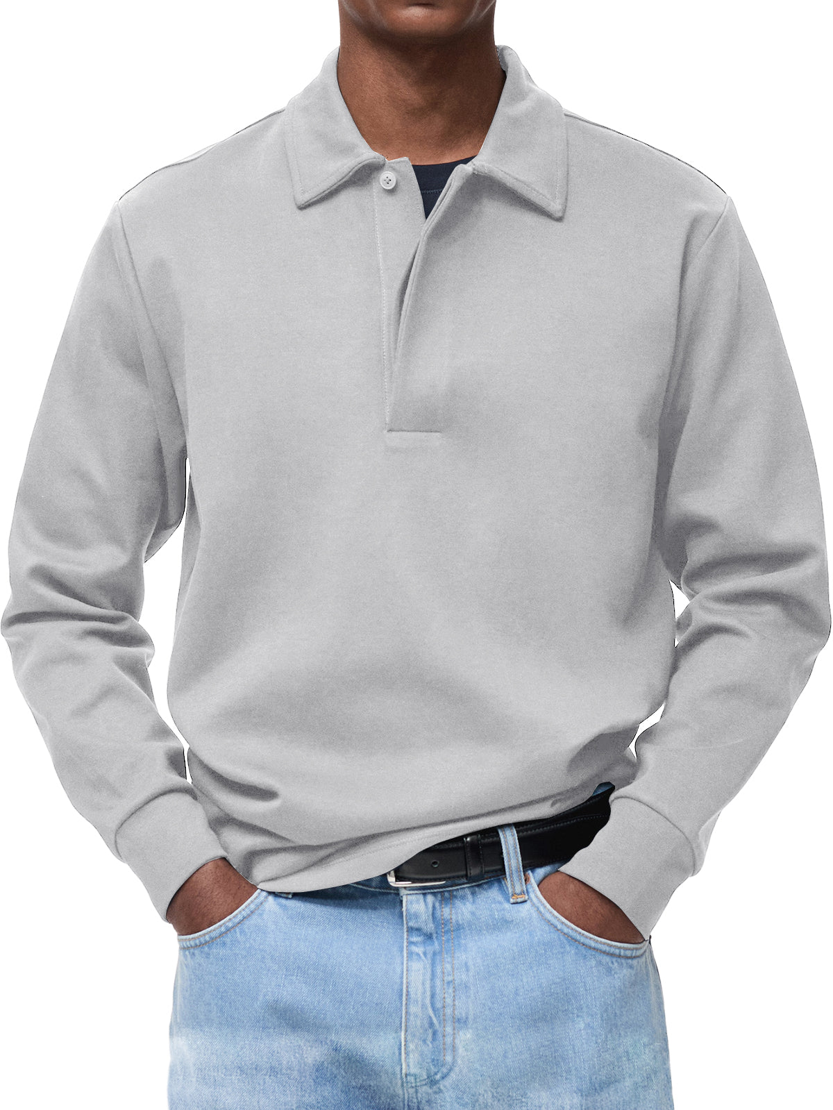Men's Comfortable Everyday Lapel Button-down Casual Long-sleeved Polo Shirt
