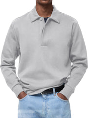 Men's Comfortable Everyday Lapel Button-down Casual Long-sleeved Polo Shirt