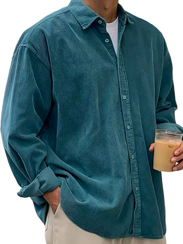 Men's Stylish Corduroy Urban Casual Daily Long-Sleeved Shirt