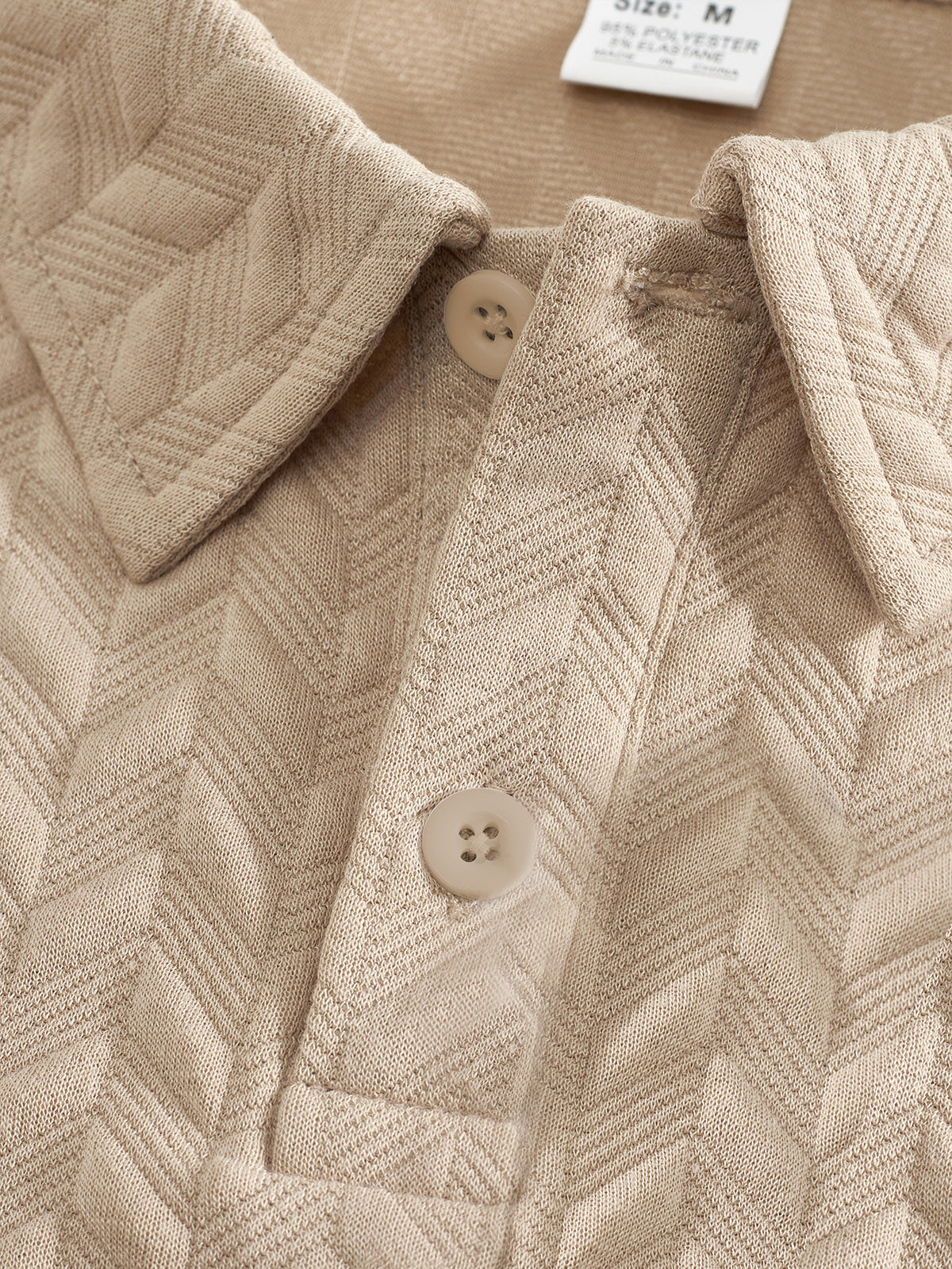 Men's Casual Lapel Jacquard Comfort Short Sleeve POLO Shirt