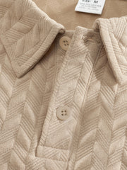 Men's Casual Lapel Jacquard Comfort Short Sleeve POLO Shirt