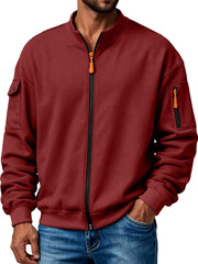 Men's Multi-Pocket Stand Collar Zipper Casual Jacket
