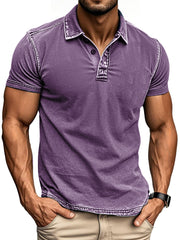 Men's Fashion Retro Distressed Lapel Polo Shirt