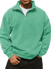  Men's Fashionable Casual Retro Vintage Vintage Semi-zipper Comfortable Long-sleeved Sweater