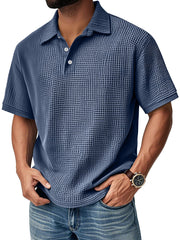 Men's Daily Casual Waffle Comfort Short Sleeve POLO Shirt