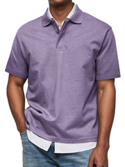 Men's Daily Casual Lapel Button Down Comfortable Short Sleeve Polo Shirt