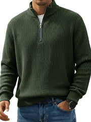  Men's Stylish Casual Stand-up Collar Half-zip Sweater 
