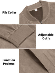 Men's Simple Suede Casual Zipper Jacket