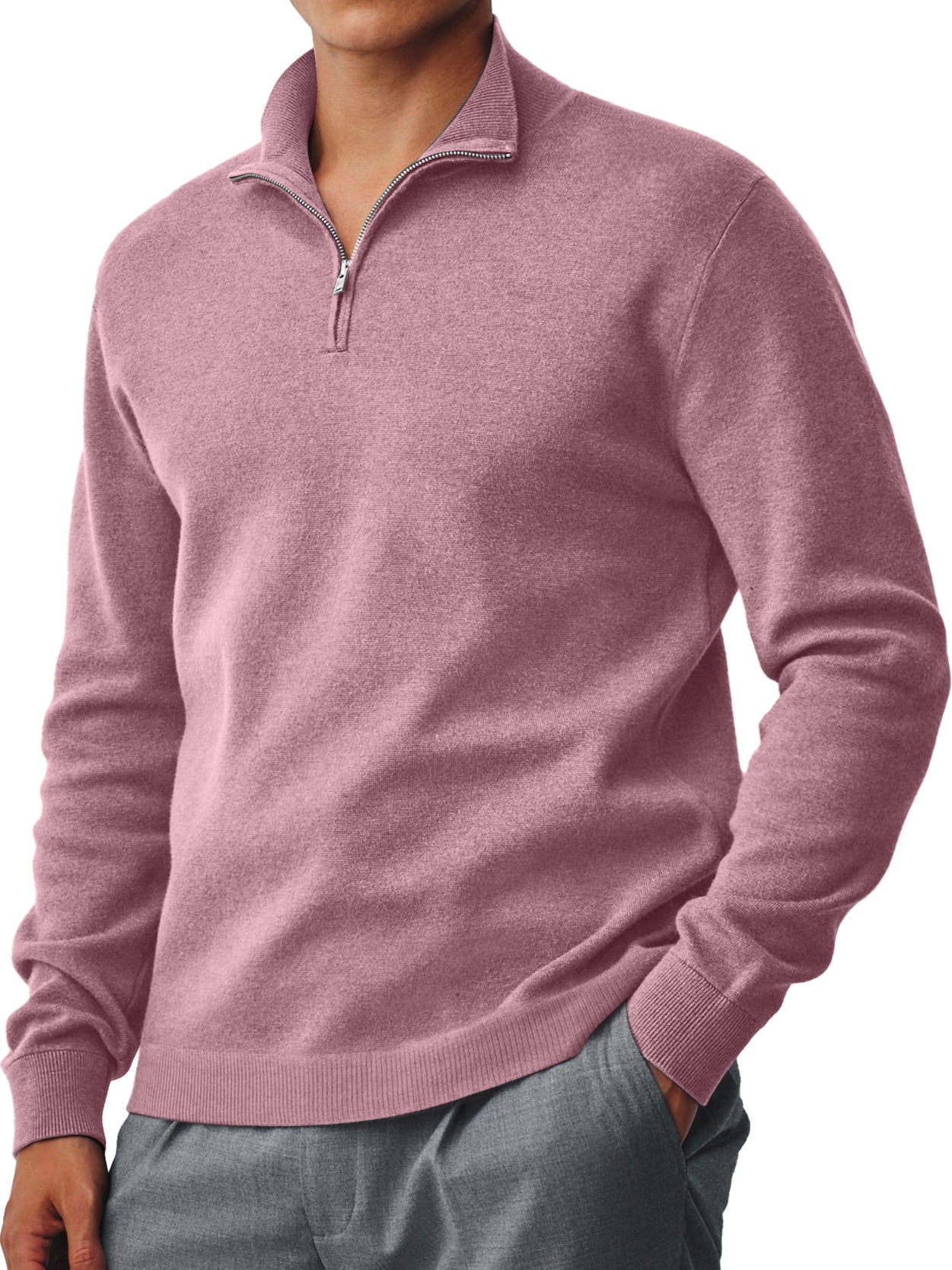 Men's Everyday Collar Zipper Comfort Knit Sweater